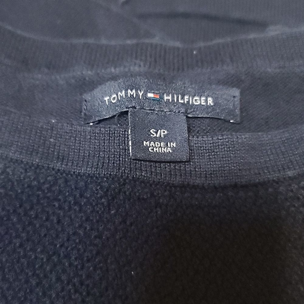 Tommy Hilfiger Navy Pink Striped Clasdic Cotton Sweater Size Small - Picture 3 of 5